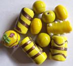 4. Gele lampwork glas kralen 12-24 mm, Verzenden, Nieuw, Kraal