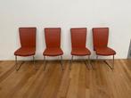 Italiaanse designstoelen Effezeta leer moeten weg TEAB!, Huis en Inrichting, Stoelen, Ophalen, Gebruikt, Vintage, Leer