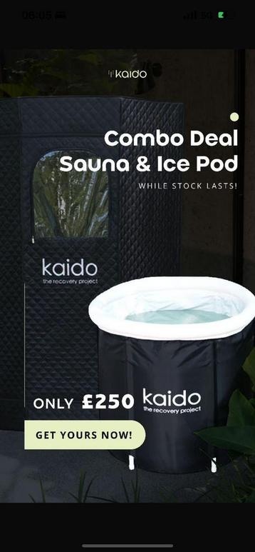 Kaido Recovery Sauna en Ijsbad combo deal | Wim Hof beschikbaar voor biedingen