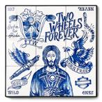 Harley Davidson tegeltableau Delfts Blauw - NIEUW 50x50cm, Antiek en Kunst, Antiek | Wandborden en Tegels, Ophalen of Verzenden