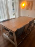 Grote houten boerentafel - gedemonteerd, Ophalen, Gebruikt, 100 tot 150 cm, Vijf personen of meer