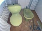 Vintage wc en bidet, Doe-het-zelf en Verbouw, Sanitair, Steen, Toilet, Gebruikt, Ophalen