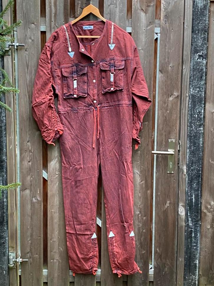 Young Fashion overall, rood/zwart, katoen, veel details, M, Kleding | Dames, Jumpsuits, Zo goed als nieuw, Maat 38/40 (M), Rood