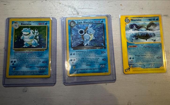 Pokémon Blastoise set (Base NL, Dark Rocket, Expedition) oud, Hobby en Vrije tijd, Verzamelkaartspellen | Pokémon, Zo goed als nieuw