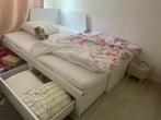 Hemnes uitschuifbare bed van IKEA, Huis en Inrichting, Slaapkamer | Bedden, Wit, Tweepersoons, Ophalen of Verzenden, 200 cm