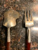 Zilveren zuur vork en schepwerk met Cornalijn Handvat, Ophalen of Verzenden