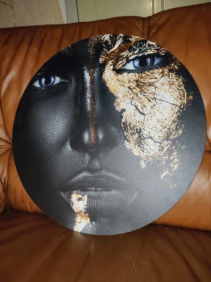 Moderne Wanddecoratie - Portret met Goud, Huis en Inrichting, Woonaccessoires | Schilderijen, Tekeningen en Foto's, Zo goed als nieuw