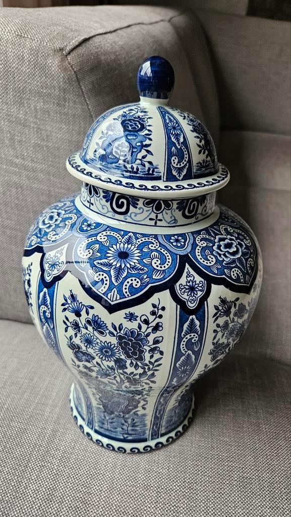 Delfts Blauwe Vaas met Deksel - Sphinx Boch Holland, Antiek en Kunst, Antiek | Keramiek en Aardewerk, Ophalen