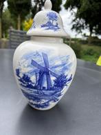 Delfts blauwe vaas met deksel, Antiek en Kunst, Ophalen of Verzenden