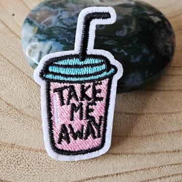 Strijk embleem Iron on Patch applicatie Take me away beschikbaar voor biedingen