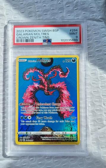 Galarian Moltres - Crown Zenith - PSA 9 beschikbaar voor biedingen