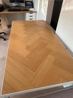 Mooie visgraat eettafel - eikenhout & wit aluminium, Huis en Inrichting, Tafels | Eettafels, Ophalen, Gebruikt, Modern scandinavisch