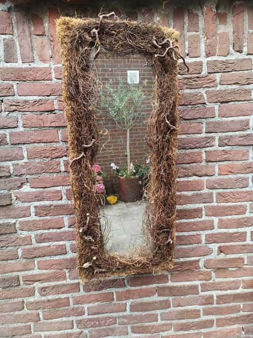 Unieke spiegel met takkenlijst, Huis en Inrichting, Woonaccessoires | Spiegels, Zo goed als nieuw, Minder dan 50 cm, 100 tot 150 cm