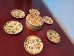 Doos met 6 onderzetters, Mille Fleurs, omstreeks 1940, Antiek en Kunst, Ophalen