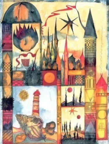 " Von Häusern und Leuchttürmen" Sigynn Bertram 1995 6/6, Antiek en Kunst, Ophalen