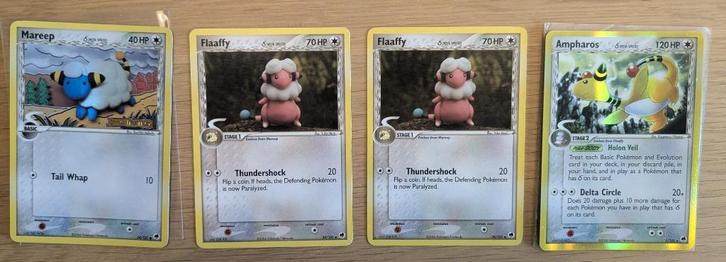 Pokémon Kaart - Ampharos  en Mareep Reverse Holo, Hobby en Vrije tijd, Verzamelkaartspellen | Pokémon, Zo goed als nieuw, Meerdere kaarten