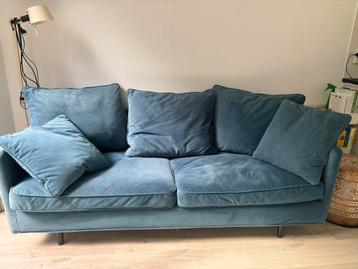 Goossens tweezitsbank bankje velours blauw beschikbaar voor biedingen