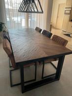 Eiken visgraat eettafel Trendhopper 220x100, Ophalen, 100 tot 150 cm, Eikenhout, 200 cm of meer