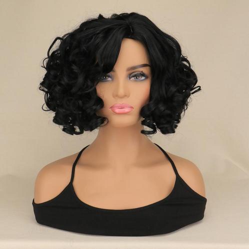 Zwarte Krullende Korte Afro Pruik Haar Dames Vrouwen Zwart, Sieraden, Tassen en Uiterlijk, Uiterlijk | Haarverzorging, Nieuw, Pruik of Haarverlenging