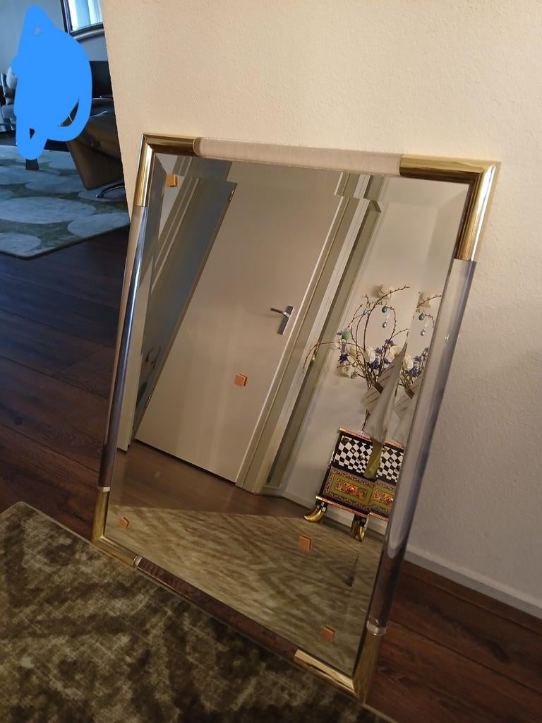 Hollywood regency  spiegel, Ophalen, Zo goed als nieuw, Minder dan 100 cm, Rechthoekig