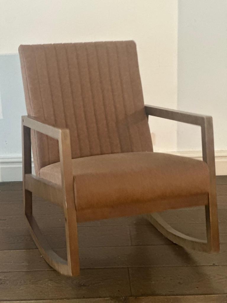 Bruine schommelstoel, Huis en Inrichting, Stoelen, Ophalen, Gebruikt, Bruin, Leer