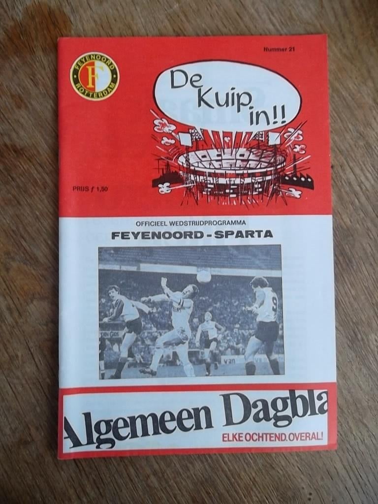Programmablad Feyenoord-Sparta 21 april 1984, Ophalen of Verzenden, Gelezen
