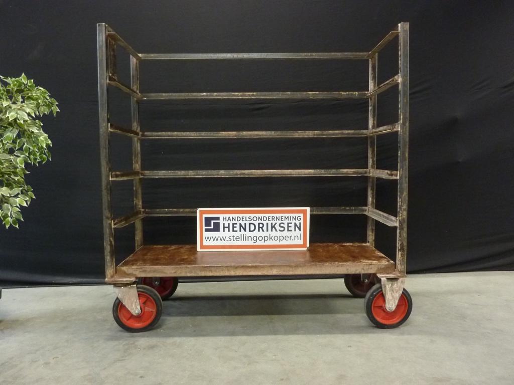 Fraaie Vintage transportwagen / etagewagen / zware kar, Gebruikt, Transportkar, Handelsonderneming Hendriksen, 100 liter of meer