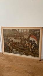 Schoolplaat Tocht naar Chattam 1667 Zeer oud!!, Ophalen, Geschiedenis