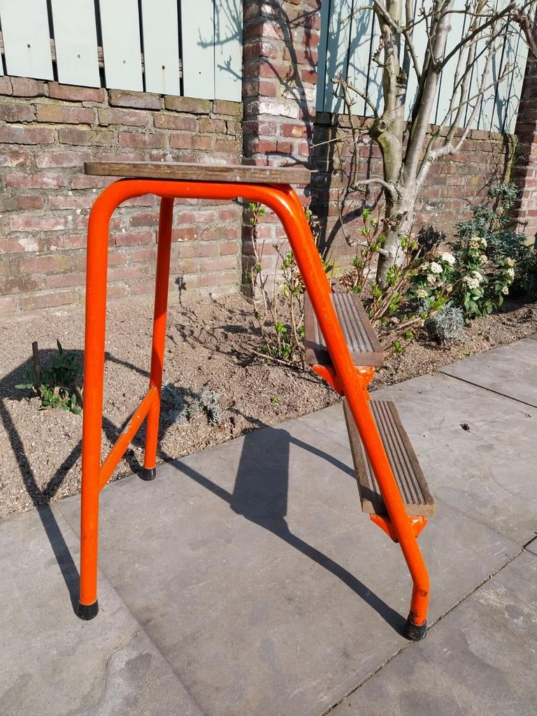 Schilderstrapje, Vintage huishoudtrapje. Brabantia. 3 treden, Ophalen of Verzenden, Gebruikt, Trap, Minder dan 2 meter