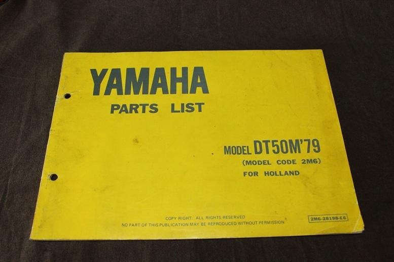 Yamaha DT50M 1979 moped parts list bromfiets onderdelenboek, Ophalen of Verzenden, Gebruikt