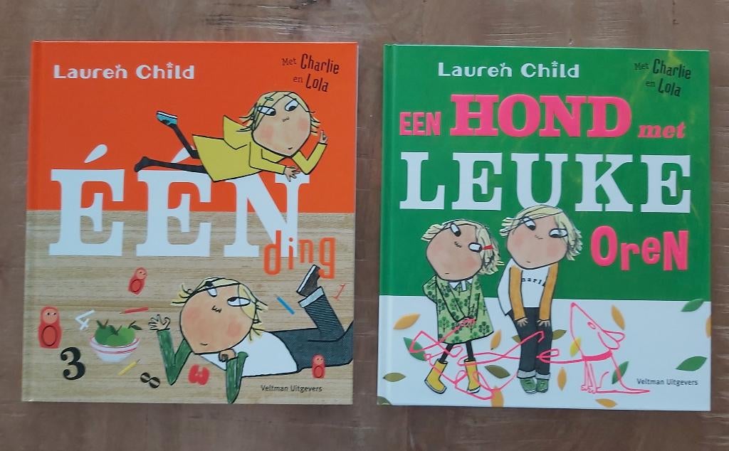 2x Lauren Child; "een HOND met LEUKE OreN" en "ÉÉN ding", 5 of 6 jaar, Fictie algemeen, Jongen of Meisje, Lauren Child