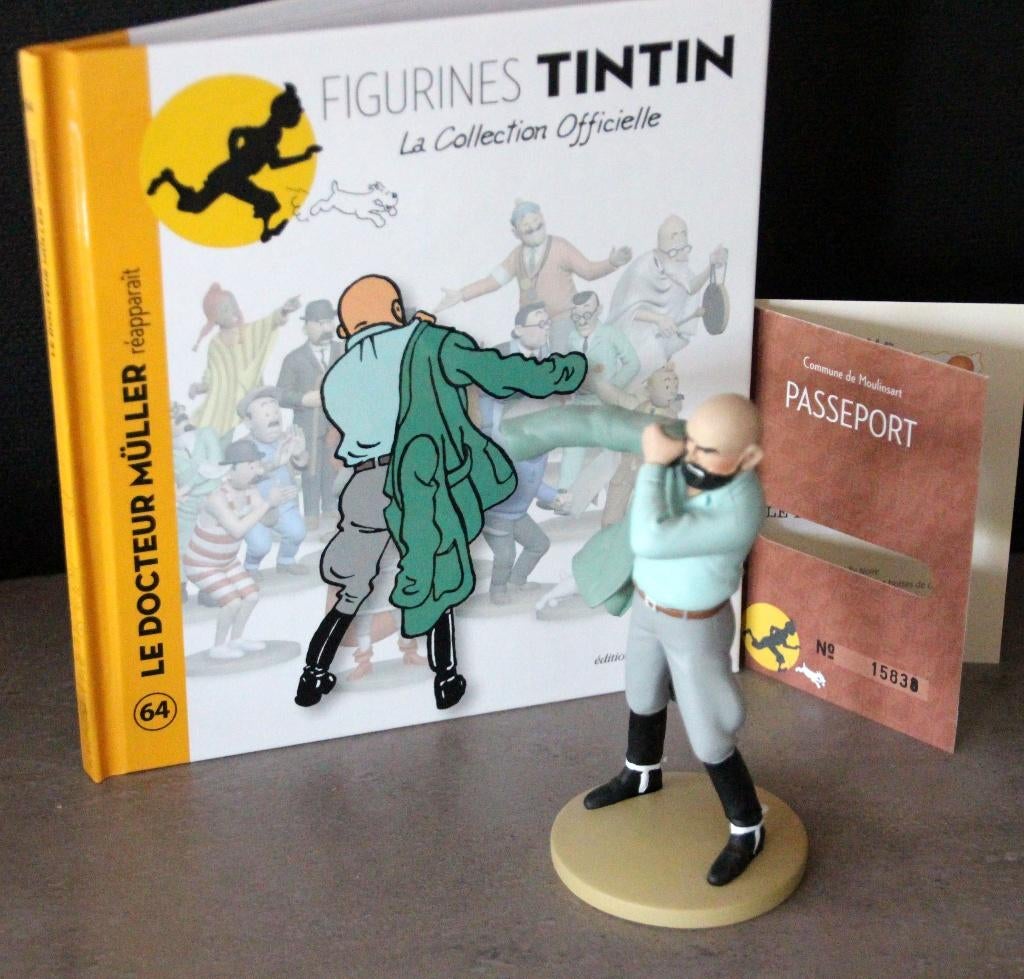Moulinsart figurine n 64 Dr Müller Tintin Hergé Kuifje, Verzamelen, Stripfiguren, Verzenden, Kuifje, Zo goed als nieuw, Beeldje of Figuurtje