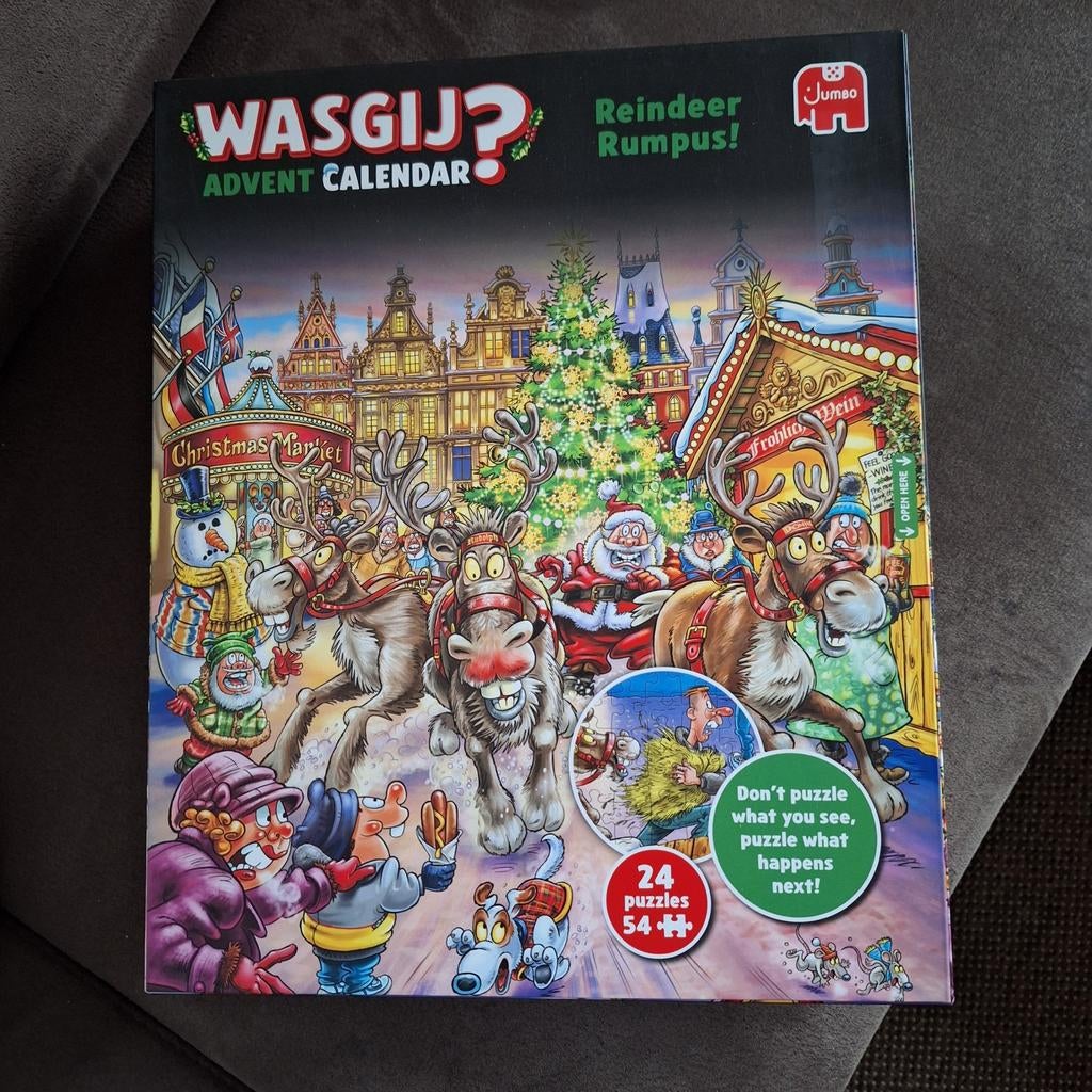 Wasgij adventskalender 2025, Ophalen, 500 t/m 1500 stukjes