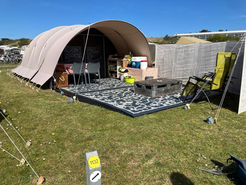 Last minute De Waard tent+bijtent Stortemelk Vlieland 4/6 ps, Ophalen, Zo goed als nieuw, Tot en met 4