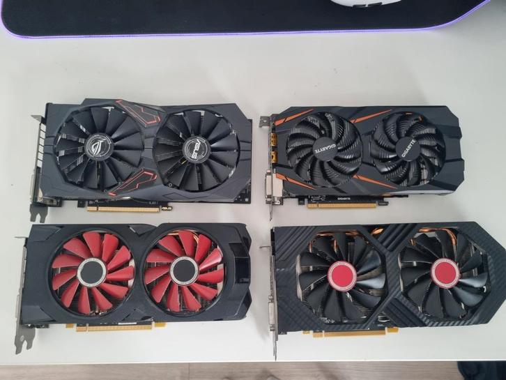 Diverse Videokaarten: RX, GTX, Computers en Software, Videokaarten, Gebruikt, AMD, PCI-Express 3.0, GDDR5, HDMI, DisplayPort, DVI