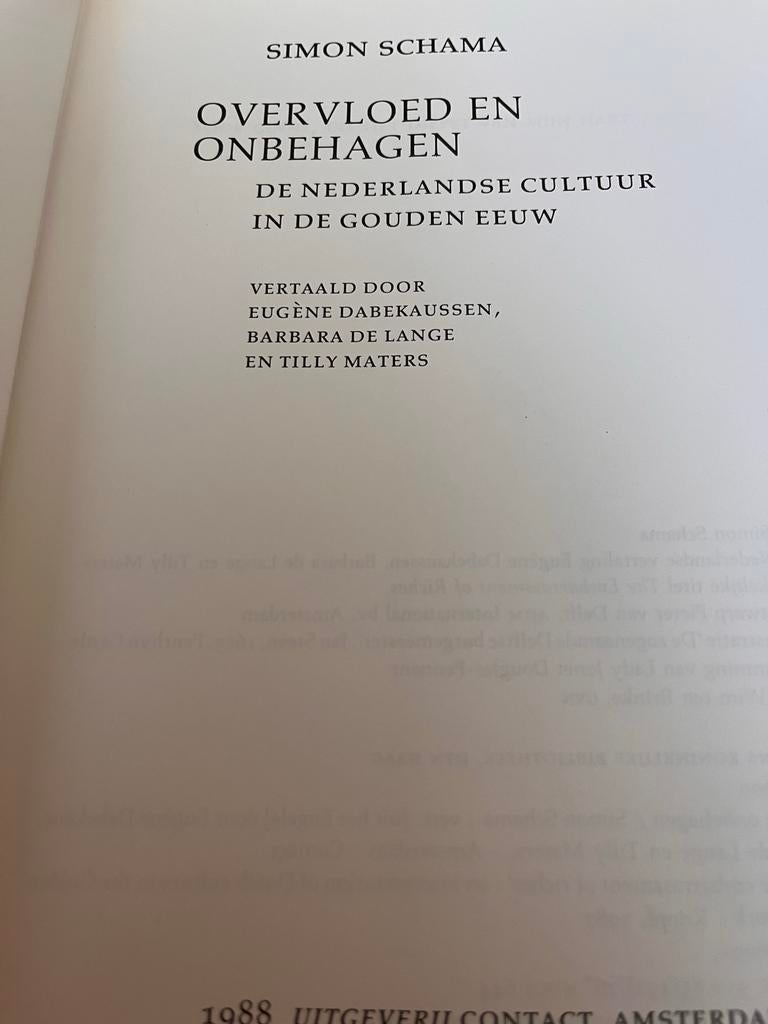 Overvloed en Onbehagen - Simon Schama (1988), Ophalen of Verzenden, 20e eeuw of later, Gelezen