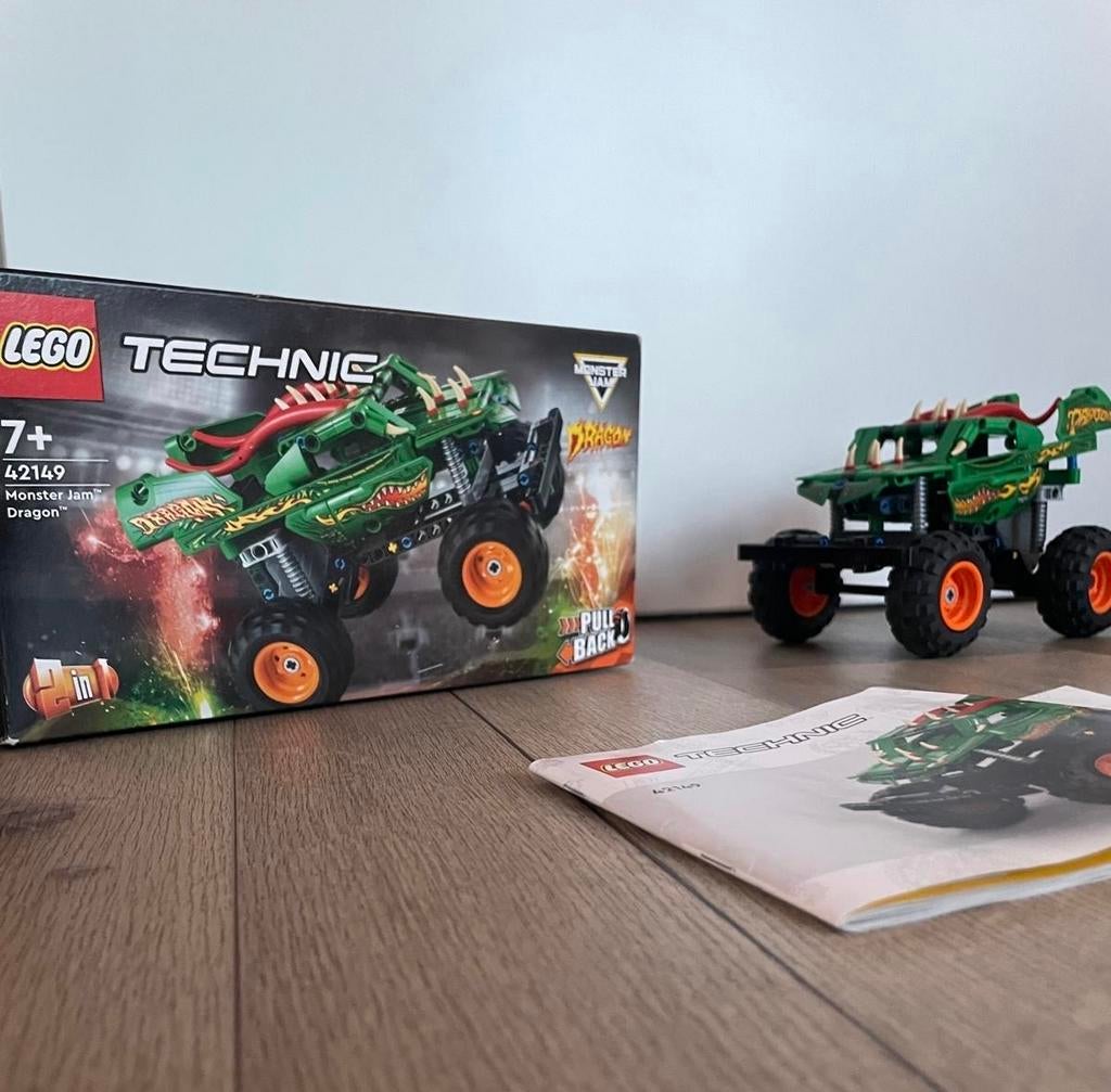Lego Technic 42149 Monster Jam Dragon met doos en boekje, Ophalen, Zo goed als nieuw
