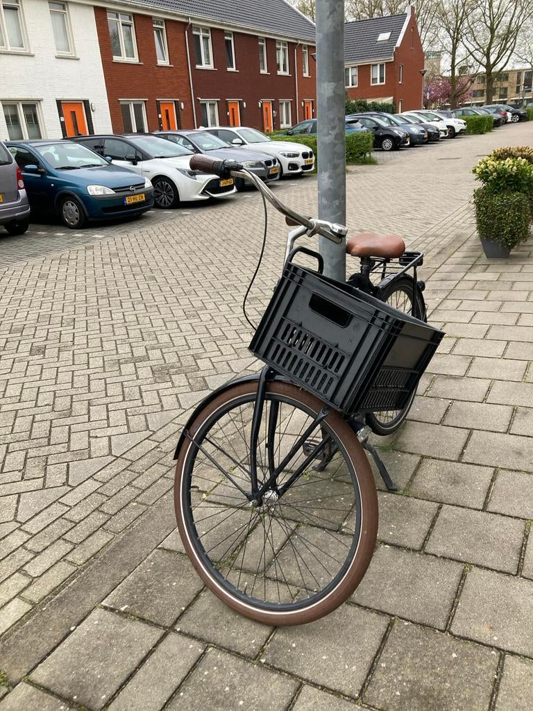 Degelijke Gazelle herenfiets met voordrager, Terugtraprem, Gebruikt, Ophalen of Verzenden, 57 tot 61 cm