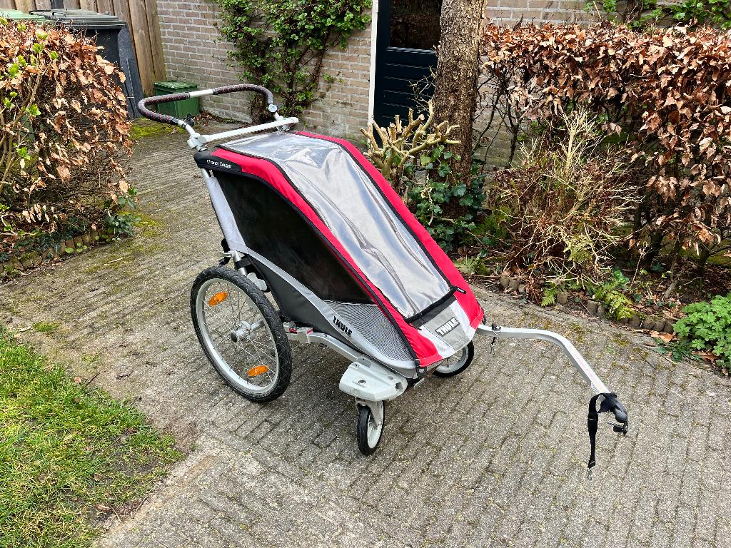 Thule chariot cougar 1 inclusief baby sling en peuterzitje, Fietsen en Brommers, Ophalen, Gebruikt, Opvouwbaar, Minder dan 20 kg