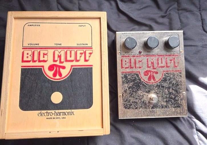 Electro Harmonix Big Muff fuzz + houten box, Ophalen of Verzenden, Gebruikt