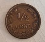 Halve cent HALFJE uit 1884 regeerperiode WILLEM III, Ophalen of Verzenden, Koning Willem III, Overige waardes, Losse munt