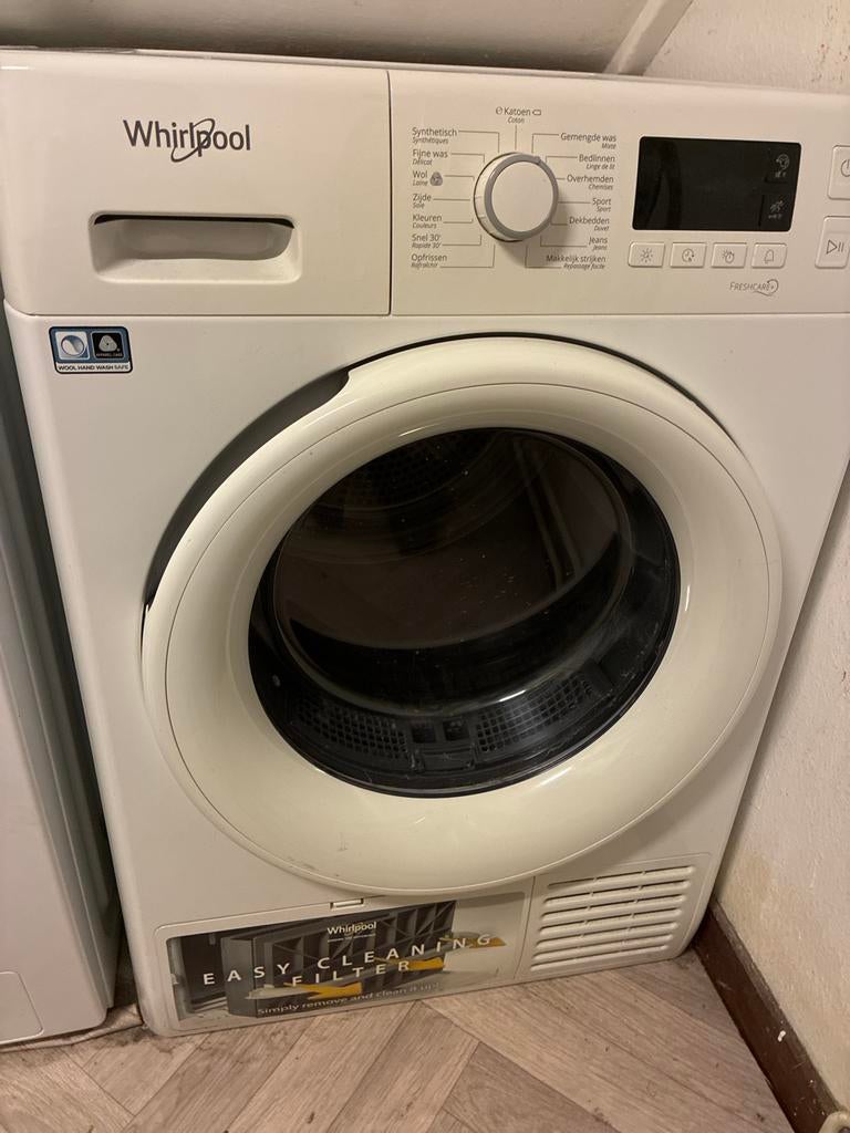 Whirlpool wasdroger 8kg, Witgoed en Apparatuur, Wasdrogers, Ophalen, Wolprogramma, Gebruikt, 8 tot 10 kg