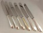 6 zilveren dinermessen tafelmessen puntfilet, Ophalen of Verzenden, Zilver