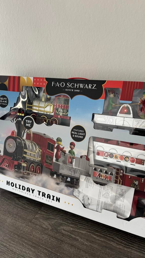 FAO Schwarz Holiday Treinset - Nieuw in doos, Treinset, Gelijkstroom, Nieuw, Ophalen