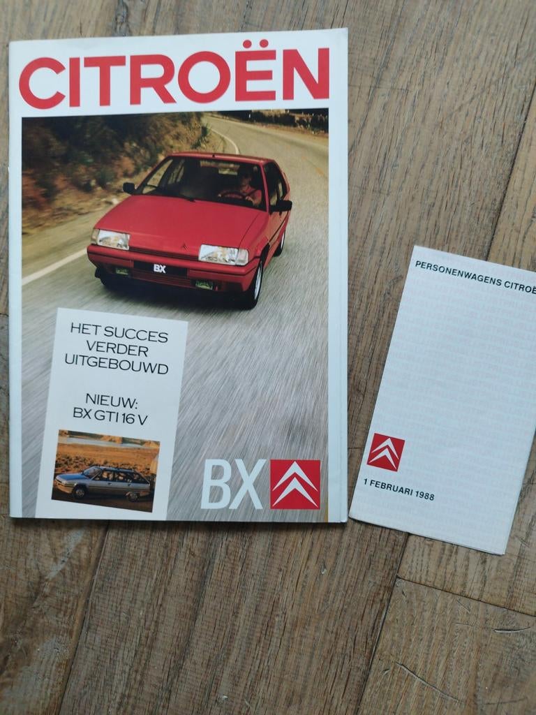 Citroën BX brochure 1987 en prijslijst 1988, Ophalen of Verzenden, Zo goed als nieuw, Citroën, Citroën