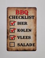 Barbecue checklist vlees bier reclamebord van metaal deco, Info@deconoord.nl, Deco Noord, Nieuw, Ophalen of Verzenden