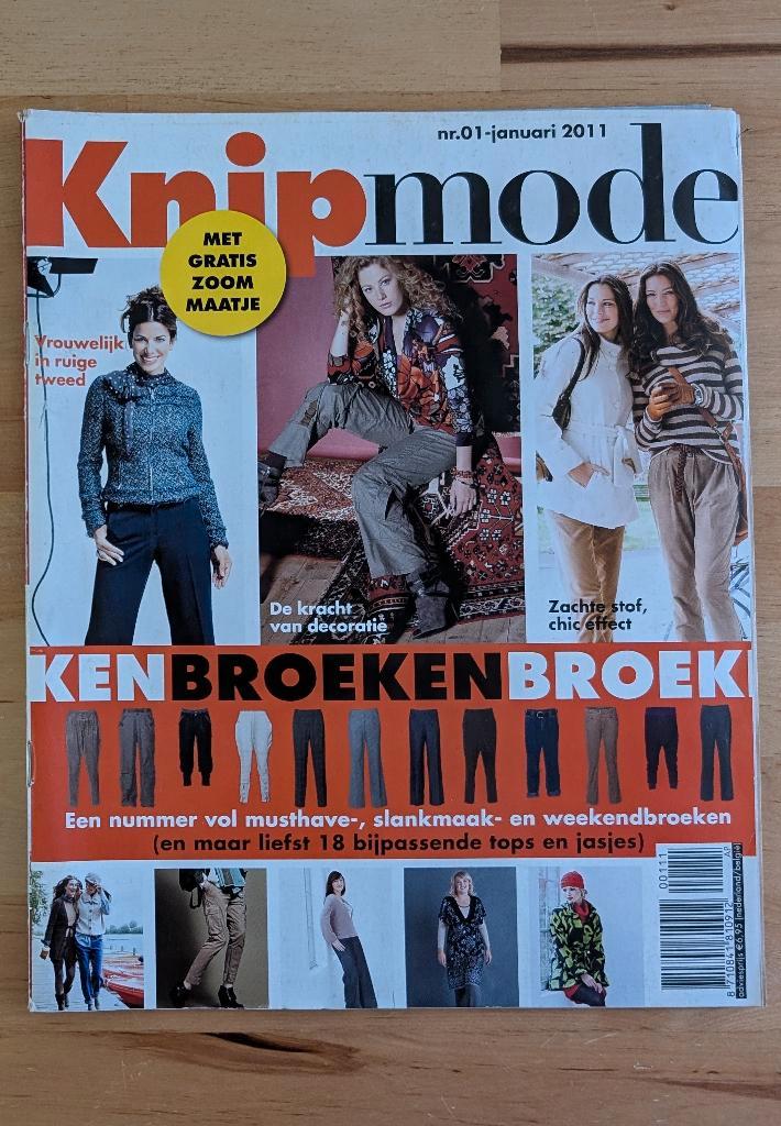 Knip mode nr 1 januari 2011 trekking, jeans, trui, vest,top, Hobby en Vrije tijd, Kledingpatronen, Zo goed als nieuw, Vrouw, Knipmode