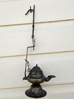 Oude olielamp met haak, Antiek en Kunst, Ophalen of Verzenden