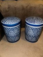 Set van 2 porseleinen potten met deksel - SIA Collection, Ophalen, Porselein of Keramiek, Schaal, Rond