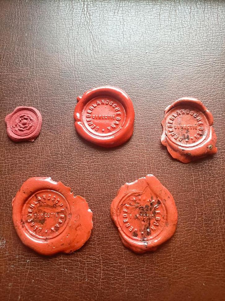 Antieke lakzegels, De Nederlandsche bank, zeldzaam!, Antiek en Kunst, Antiek | Overige Antiek, Ophalen of Verzenden
